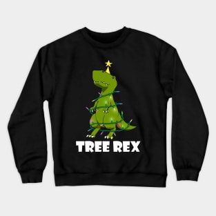 Christmas Tree Rex Trex cute dinosaur Crewneck Sweatshirt